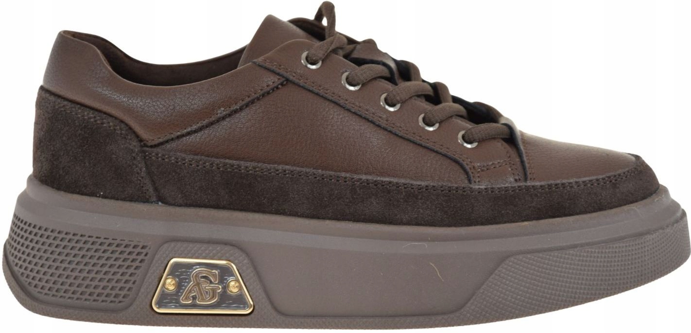 Dámské kožené polobotky na platformě, hnědé Cambell 26-19343BR VEL.41