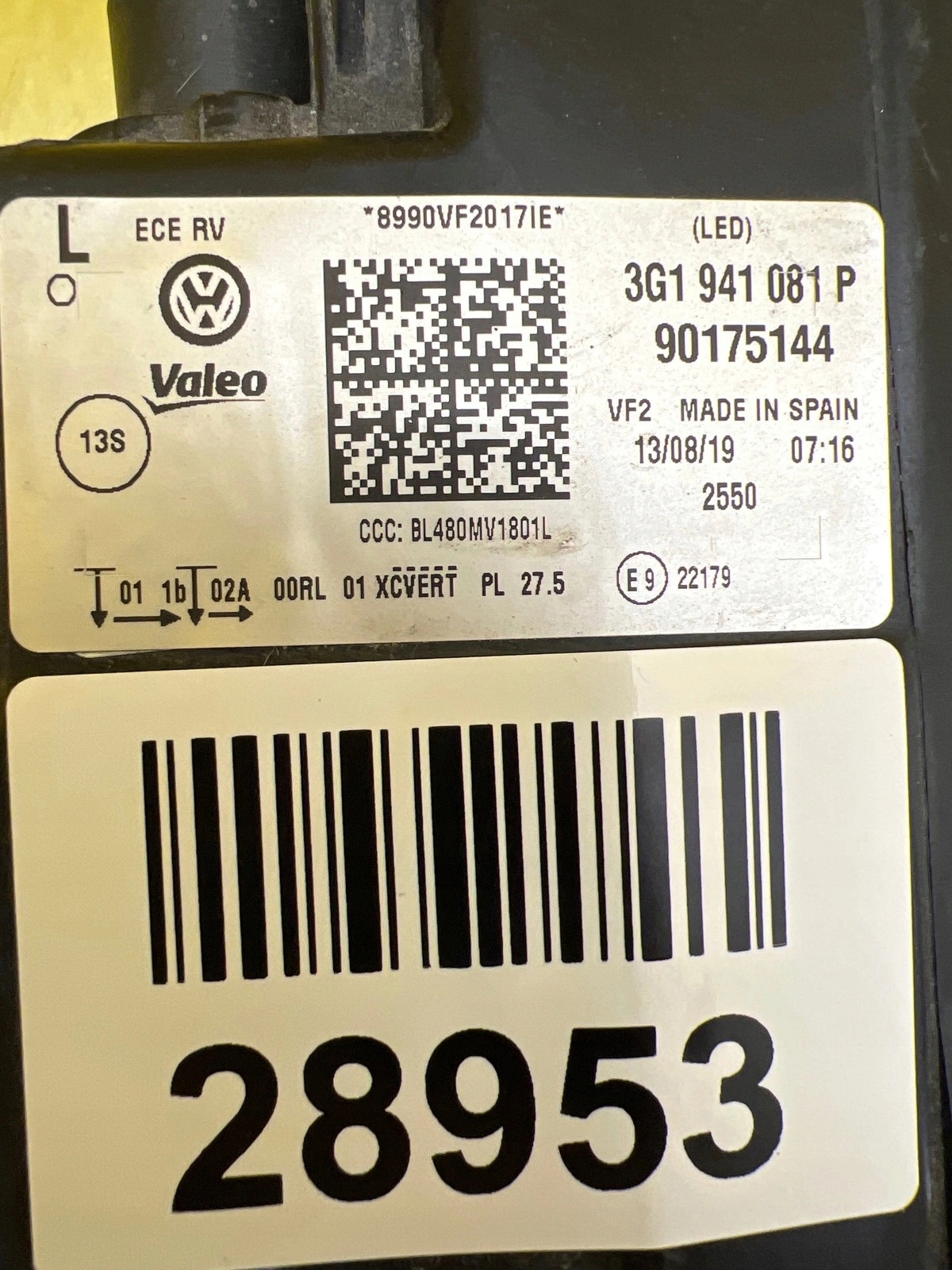 light left VW Passat B8 Full Led 3G1941081P
