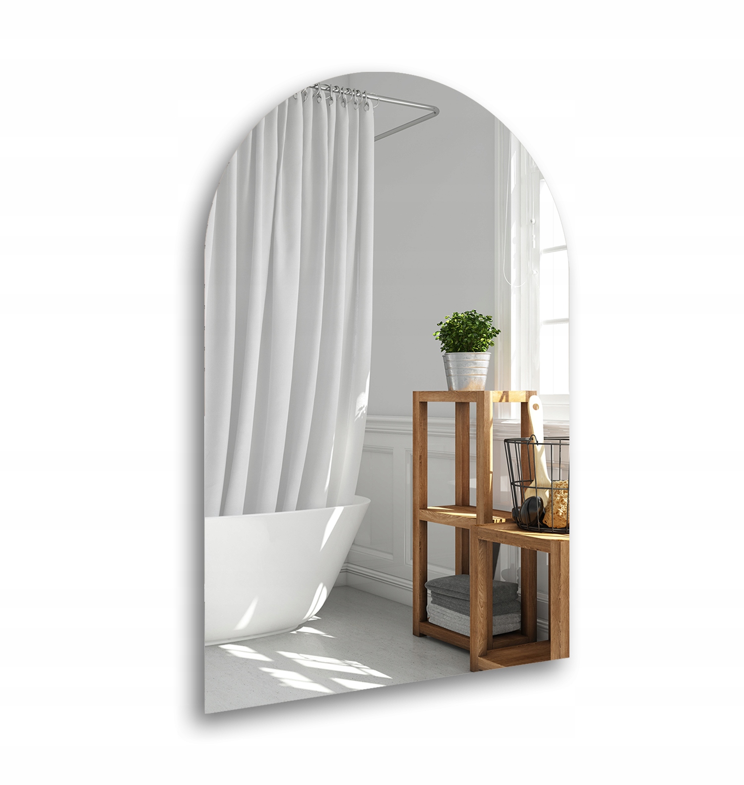 Frank polooválné Zrcadlo 40x90 leštěné závěsné zrcadlo na zeď