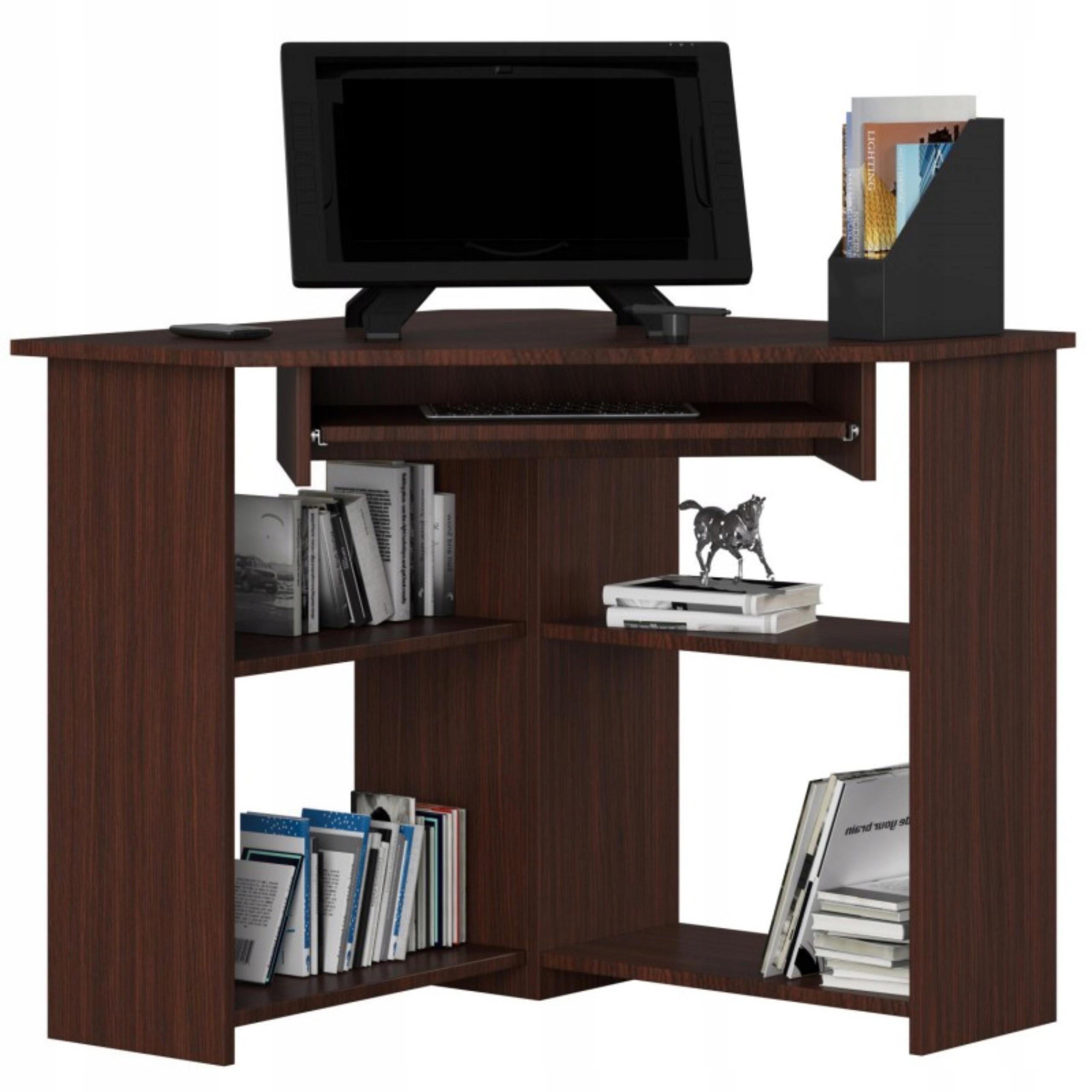 Rohový písací stôl Ted wenge pod počítač a notebook Akd