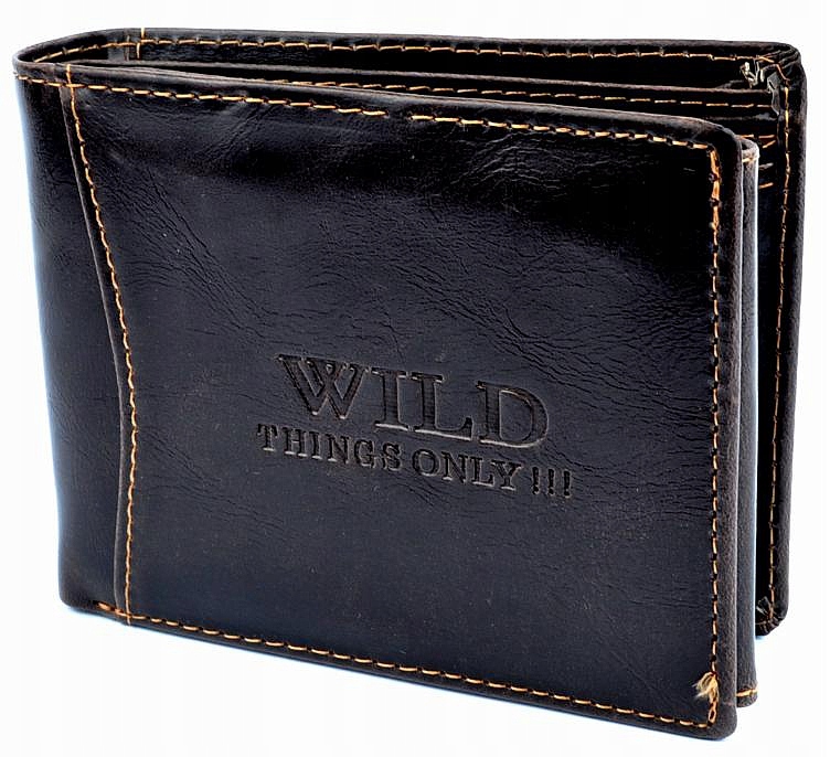 BRĄZOWY POZIOMY SKŁADANY PORTFEL MĘSKI SKÓRA G2-16