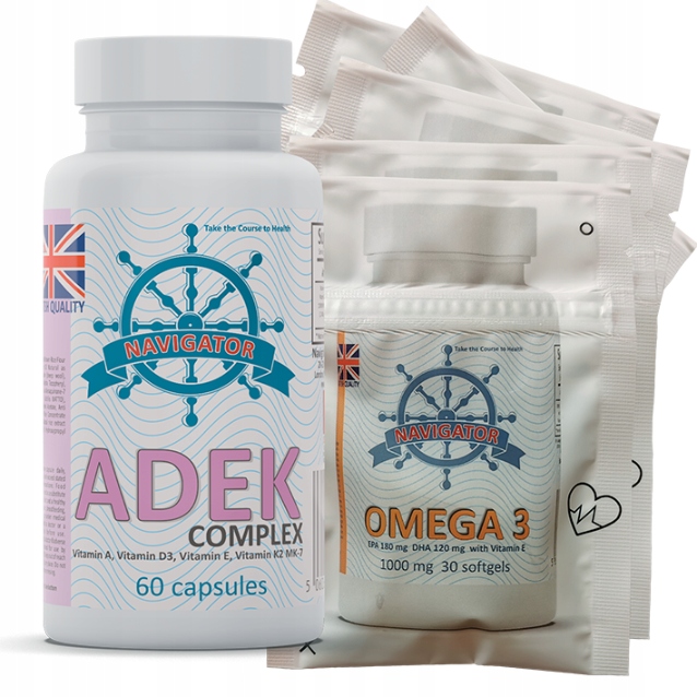 Adek Complex Navigator Wzrok Skóra I Kości 60kaps K2 MK7 Witamina A D3