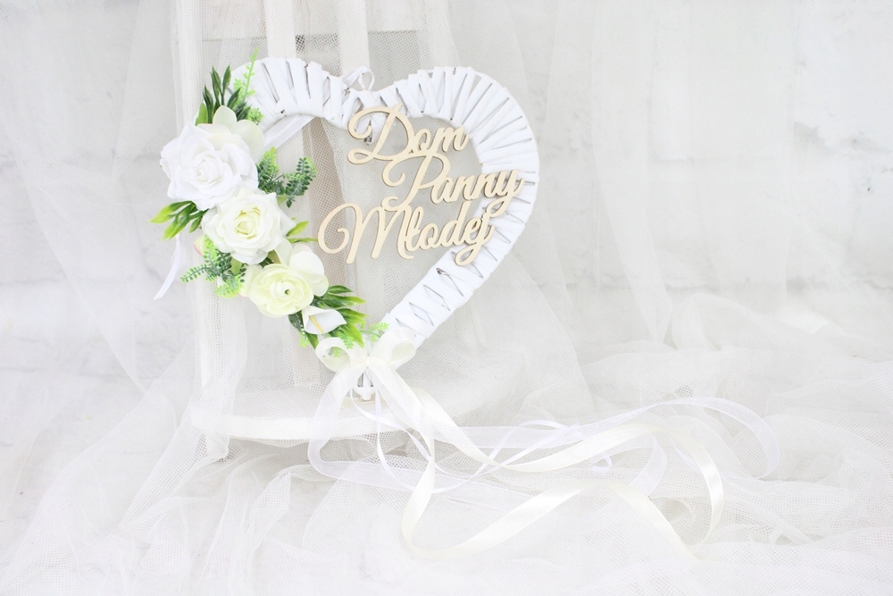 Serce na drzwi Dom Panny Młodej dekoracja ślubna Rodzaj inny