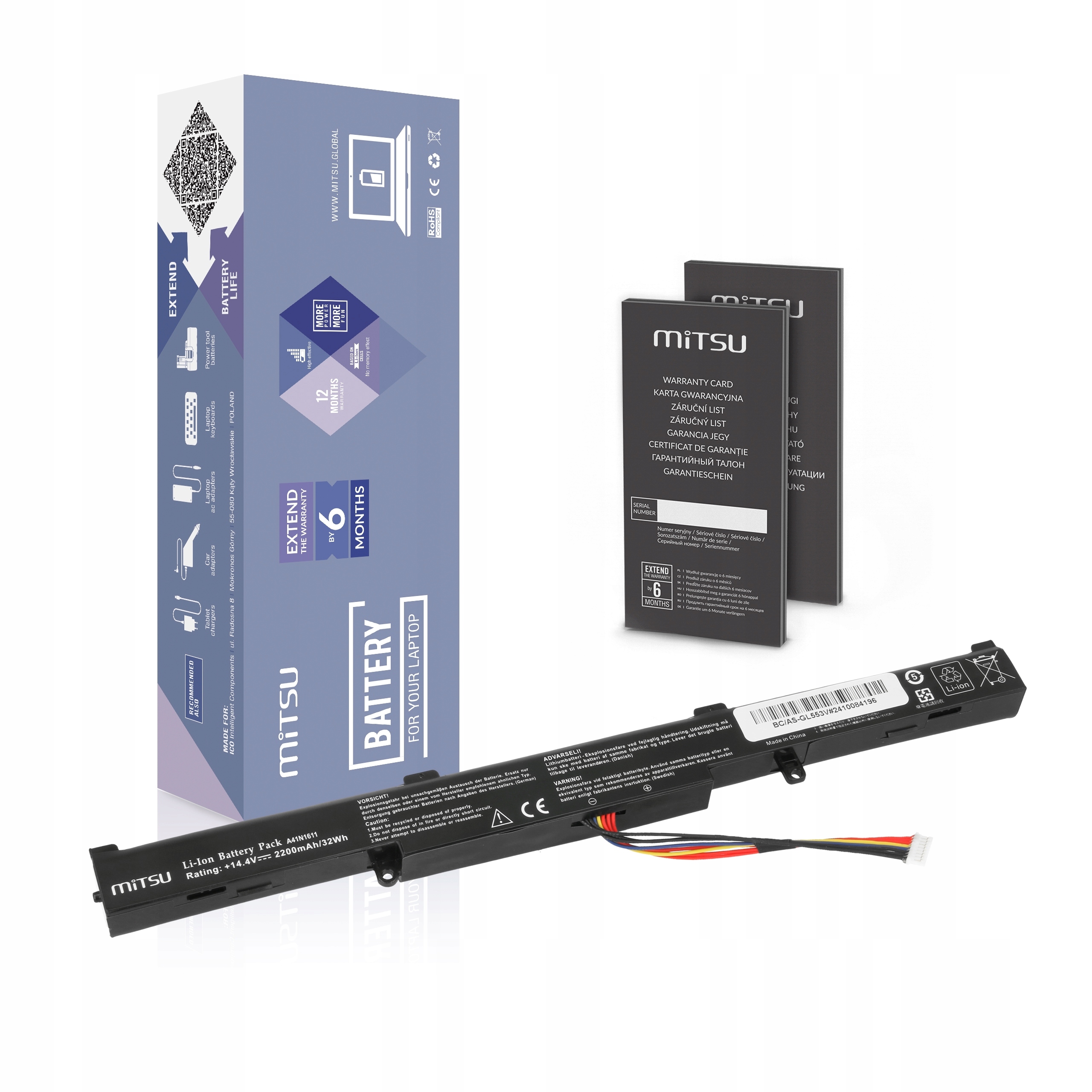 Bateria do Asus A41N1611 A41LK5H A41LK9H GL553V GL702V GL752V GL742V GL753V