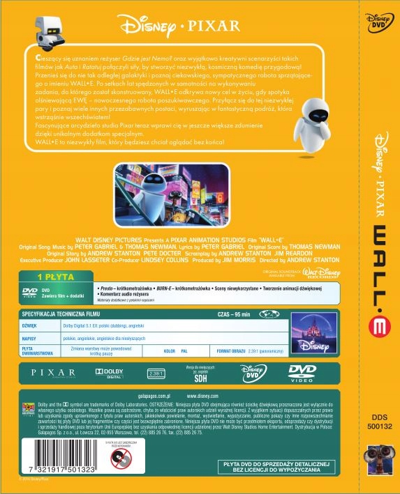 WALL-E (DVD) DISNEY PIXAR Gatunek dla dzieci