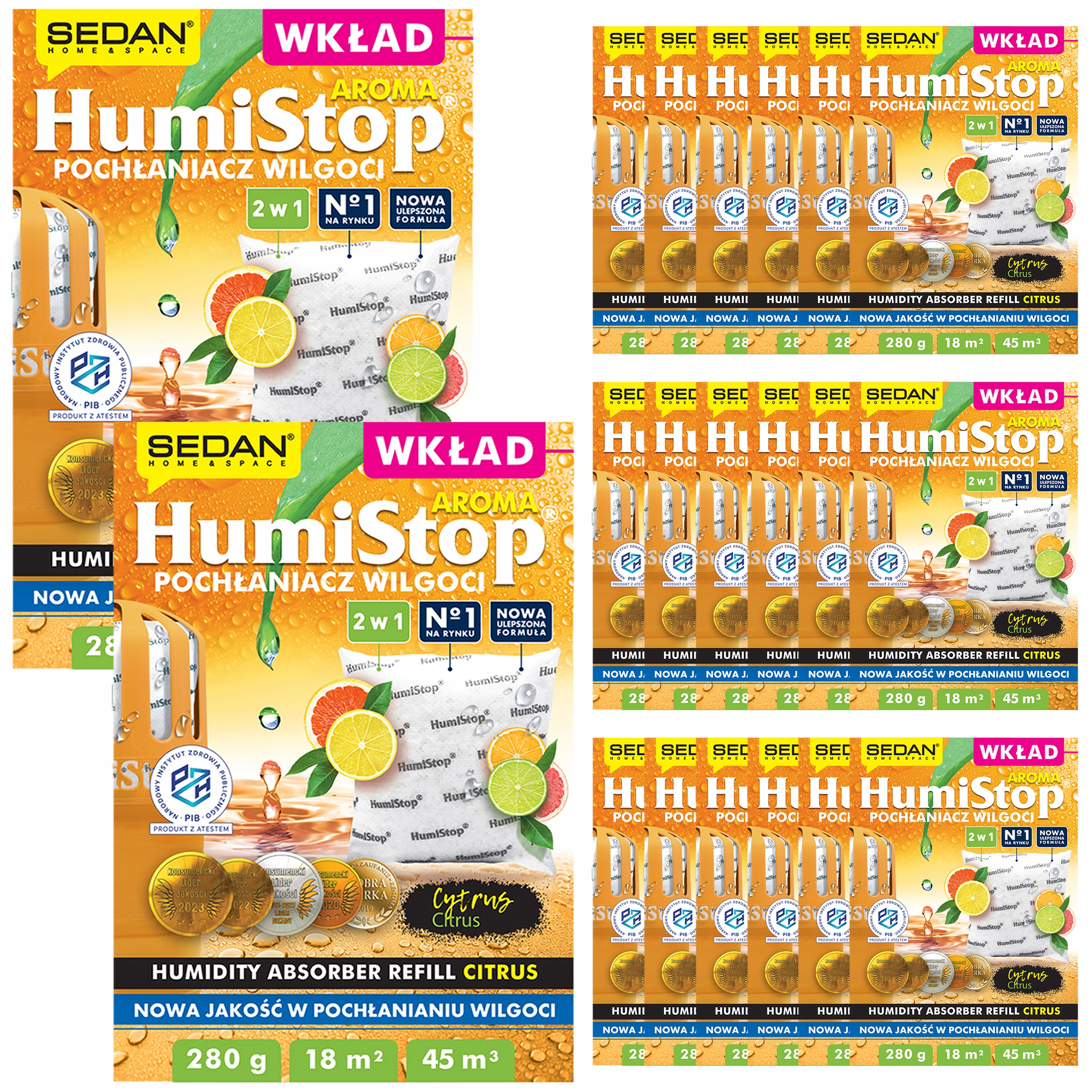 20 x Vonná náplň do pohlcovača vlhkosti HumiStop Citrusová náplň