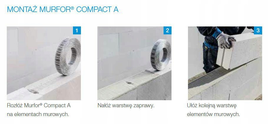MURFOR Compact A-80 zbrojenie muru ścian rolka 30m Kod producenta ZMC.A.80