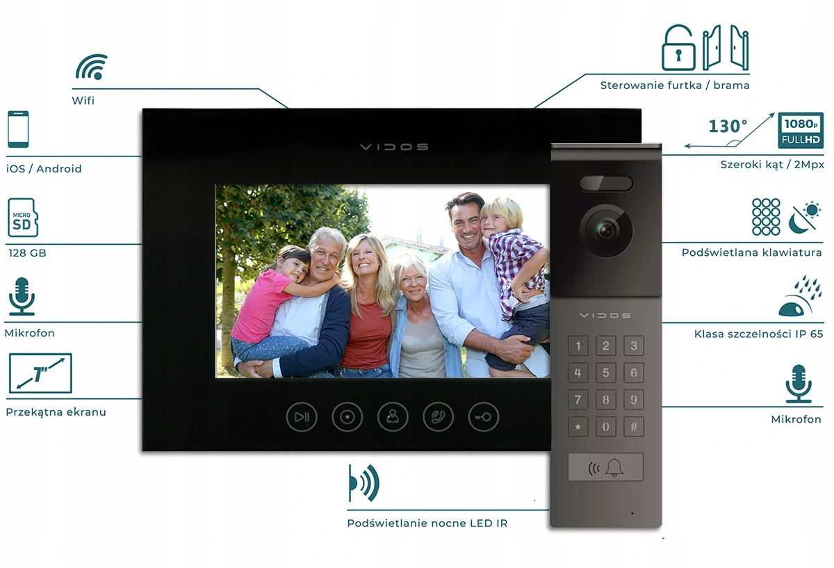 Wideodomofon PREMIUM VIDOS X M11B-X + S12D APKA Android IOS FURTKA BRAMA EAN (GTIN) 5904815691833