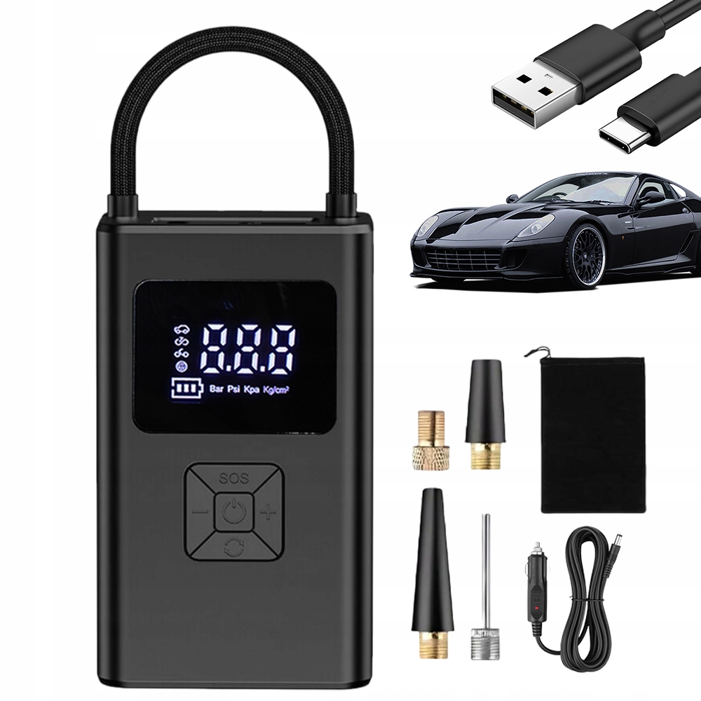 Elektryczna Pompa Powietrza 150 Psi Do Motocykli Rowerów Zabawek 4000MAH