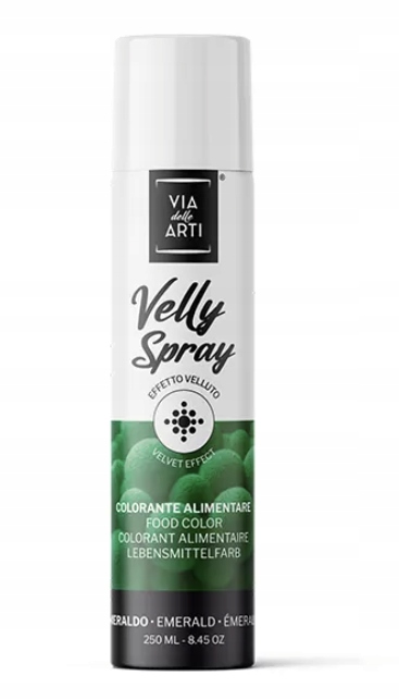 Velly Spray – jedlý semiš ve spreji, Smaragdové potravinářské barvivo, zelená barva