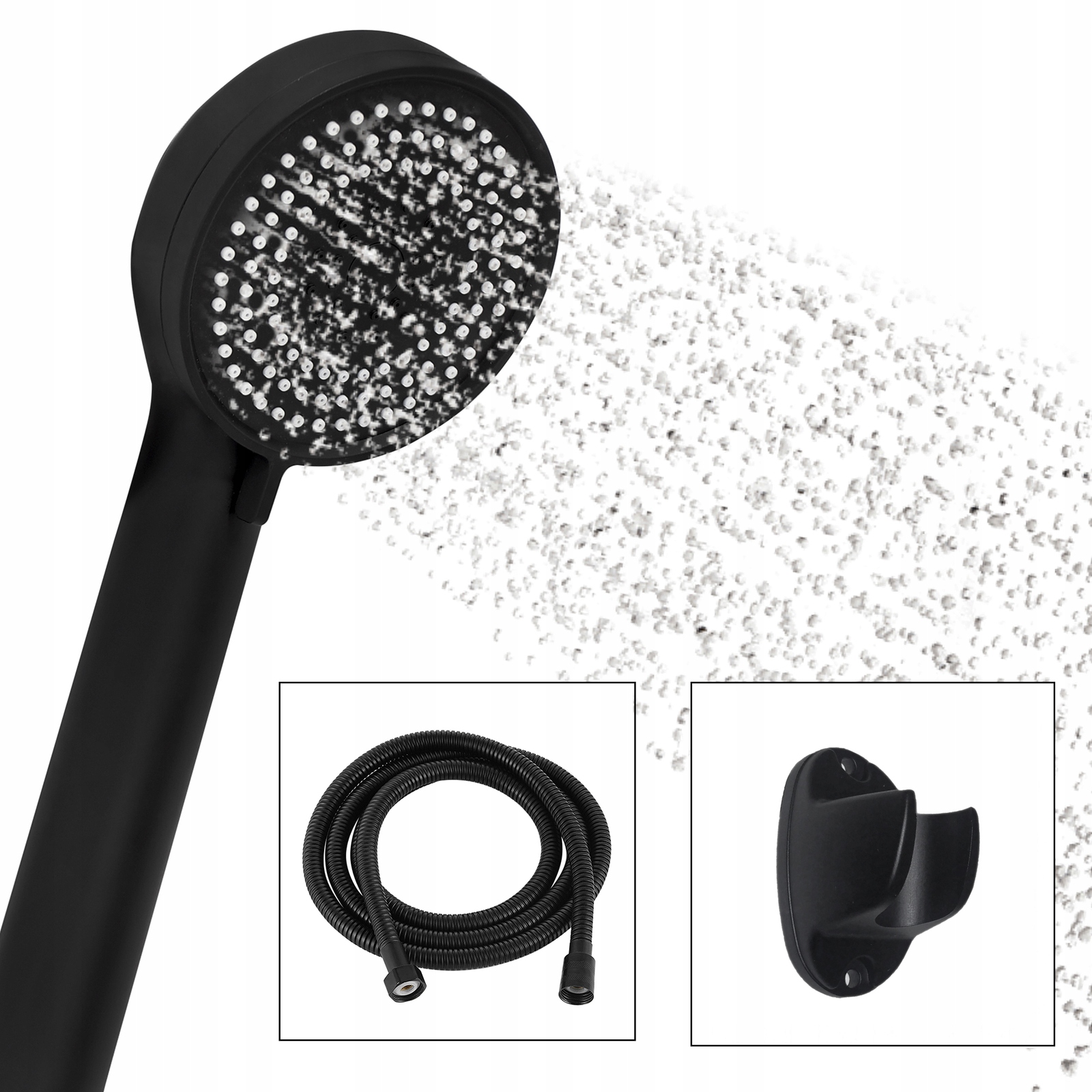 

Zestaw prysznicowy czarny 3F słuchawka wąż uchwyt