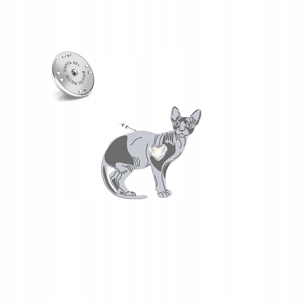 Odznak s kočkou Sphynx 925 Žena Dárek Šperky Dedikace