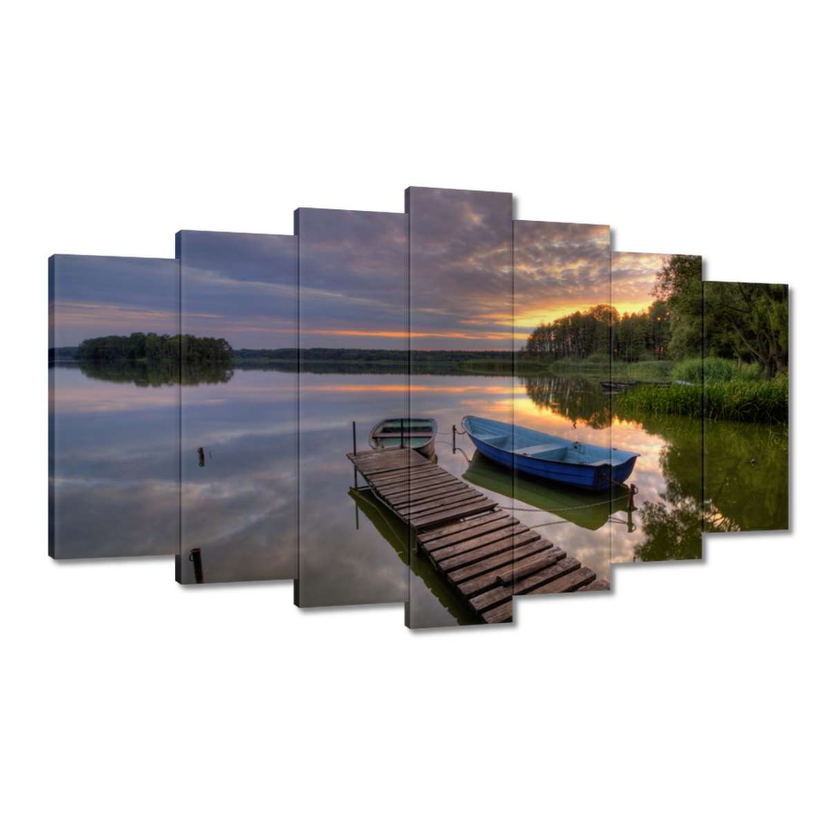 Obrazy 140x80 Západ slunce Jezero