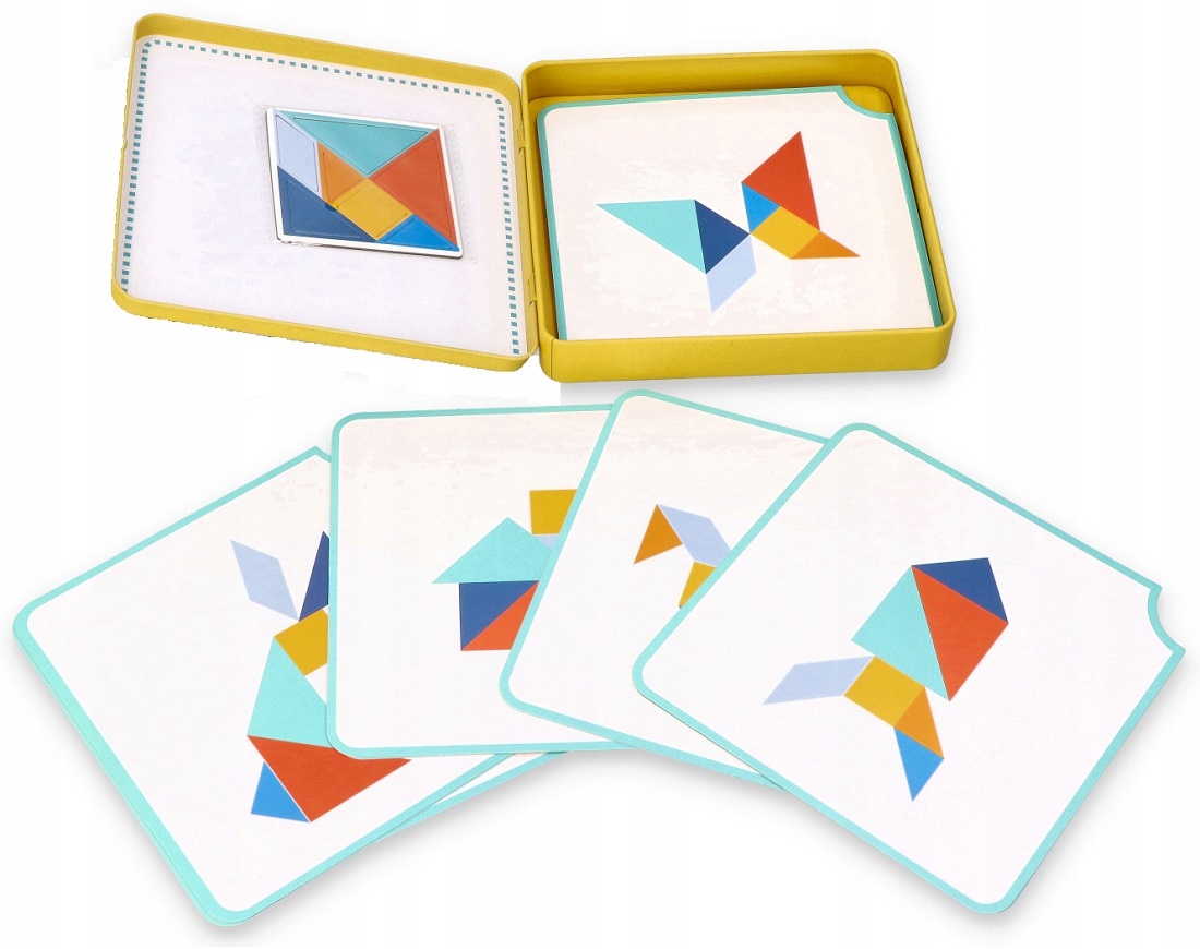 ZABAWKI DLA DZIECI GRA LOGICZNA TANGRAM MAGNETYCZNE KLOCKI W PUDEŁKU GOKI