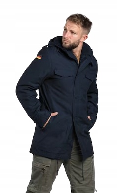 Brandit Tmavě Modrá Parka S Kapucí A Nášivkou Na Rukávu 60 Jpb