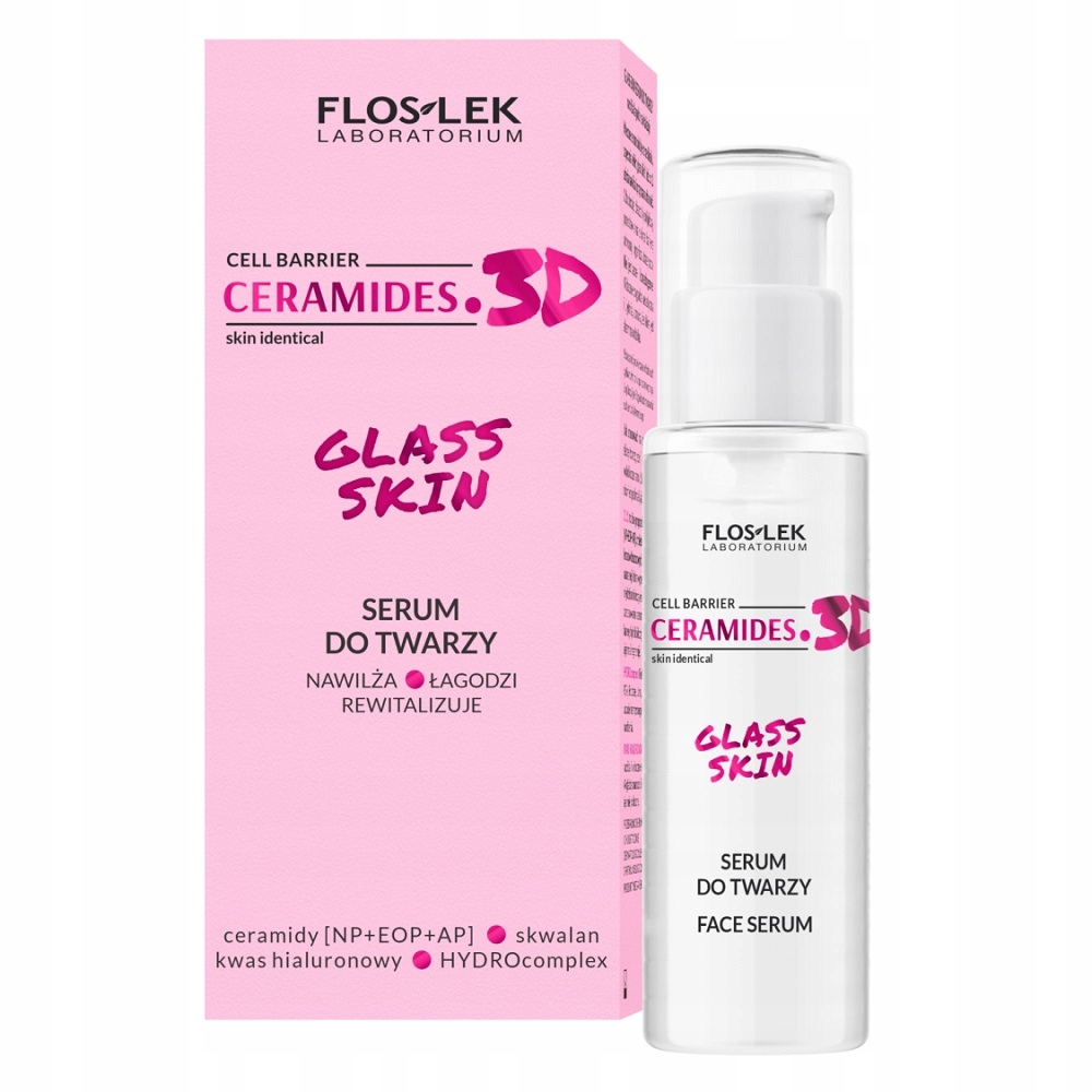 Přírodní sérum na obličej Glass Skin 30 ml Floslek, hydratuje a revitalizuje