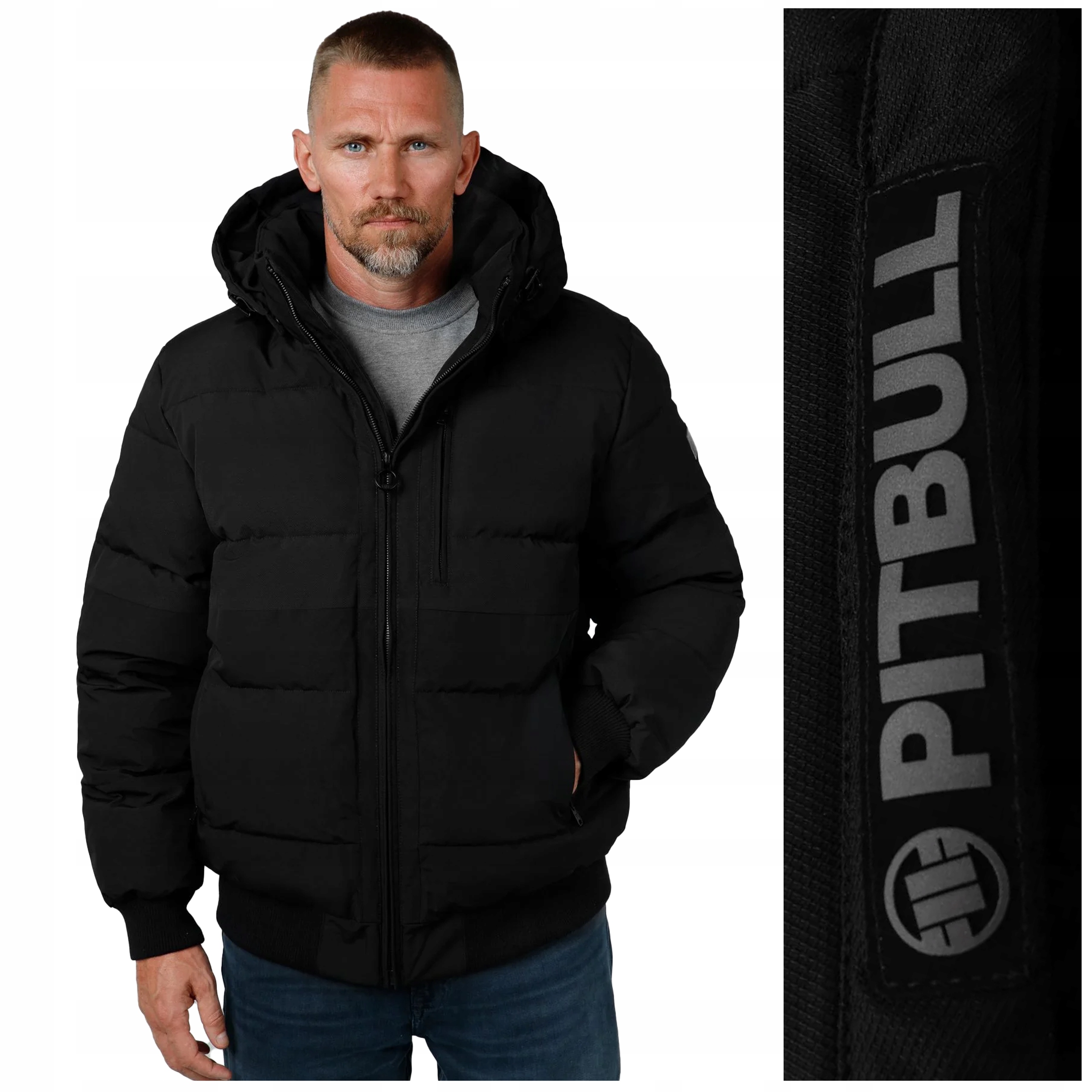 Prošívaná Zimní bunda Pit Bull "patton" s kapucí vel. XL černá