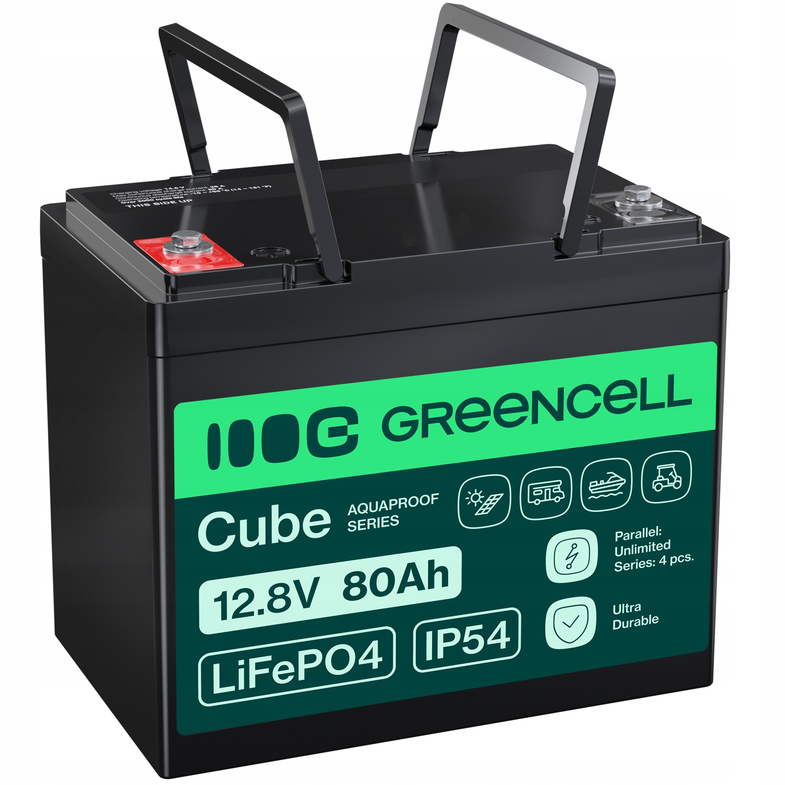 Akumulátor LiFePO4 80Ah 12.8V 12V Bms Green Cell pro obytný vůz Ups