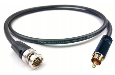 SOMMER kabel video 75Ohm HD-SDI BNC na RCA 4m Marka Inna