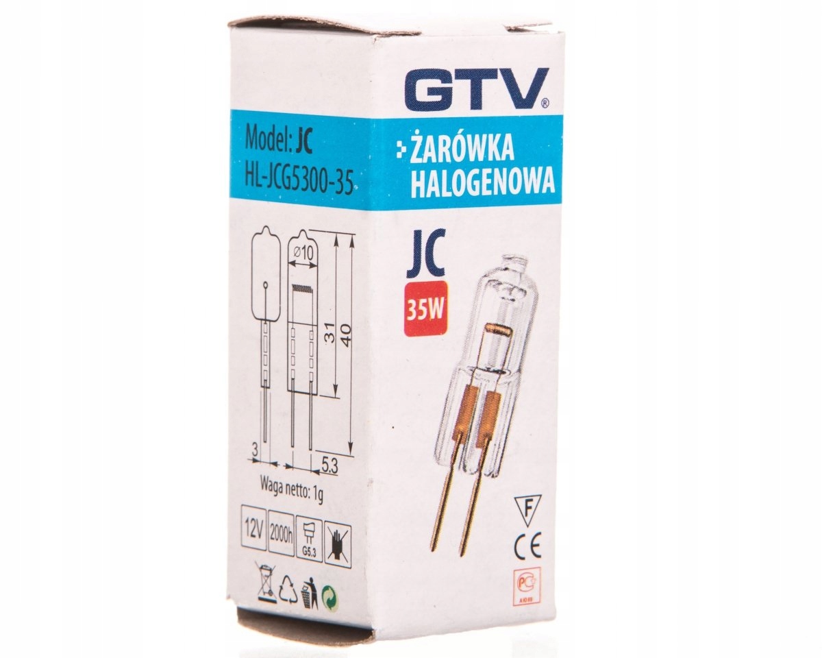 

Żarówka halogenowa Jc G5,3 35W 12V 550lm
