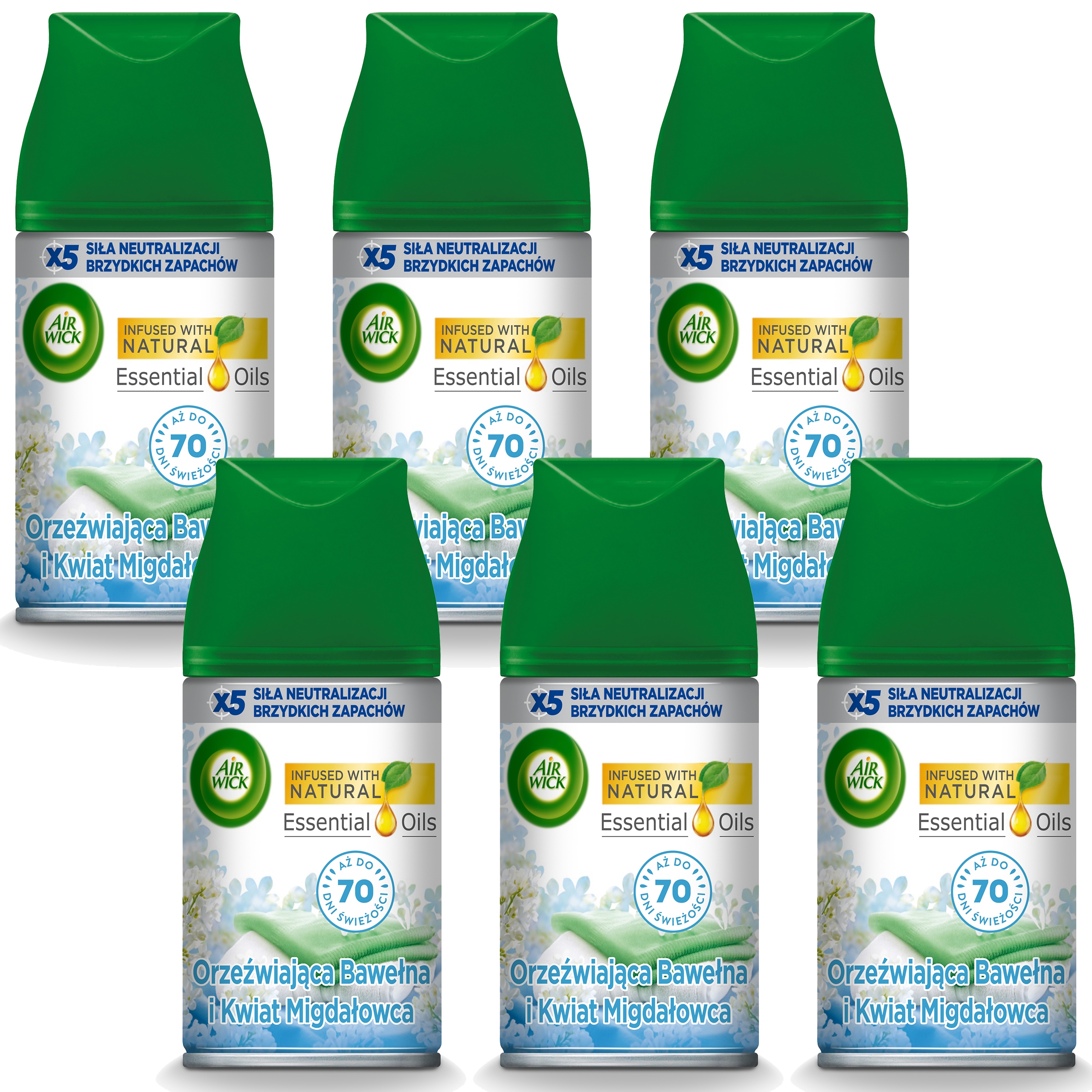 Levně Air Wick Náplně Do Osvěžovače Vzduchu Bavlna Mandlový Květ 6X 250ML