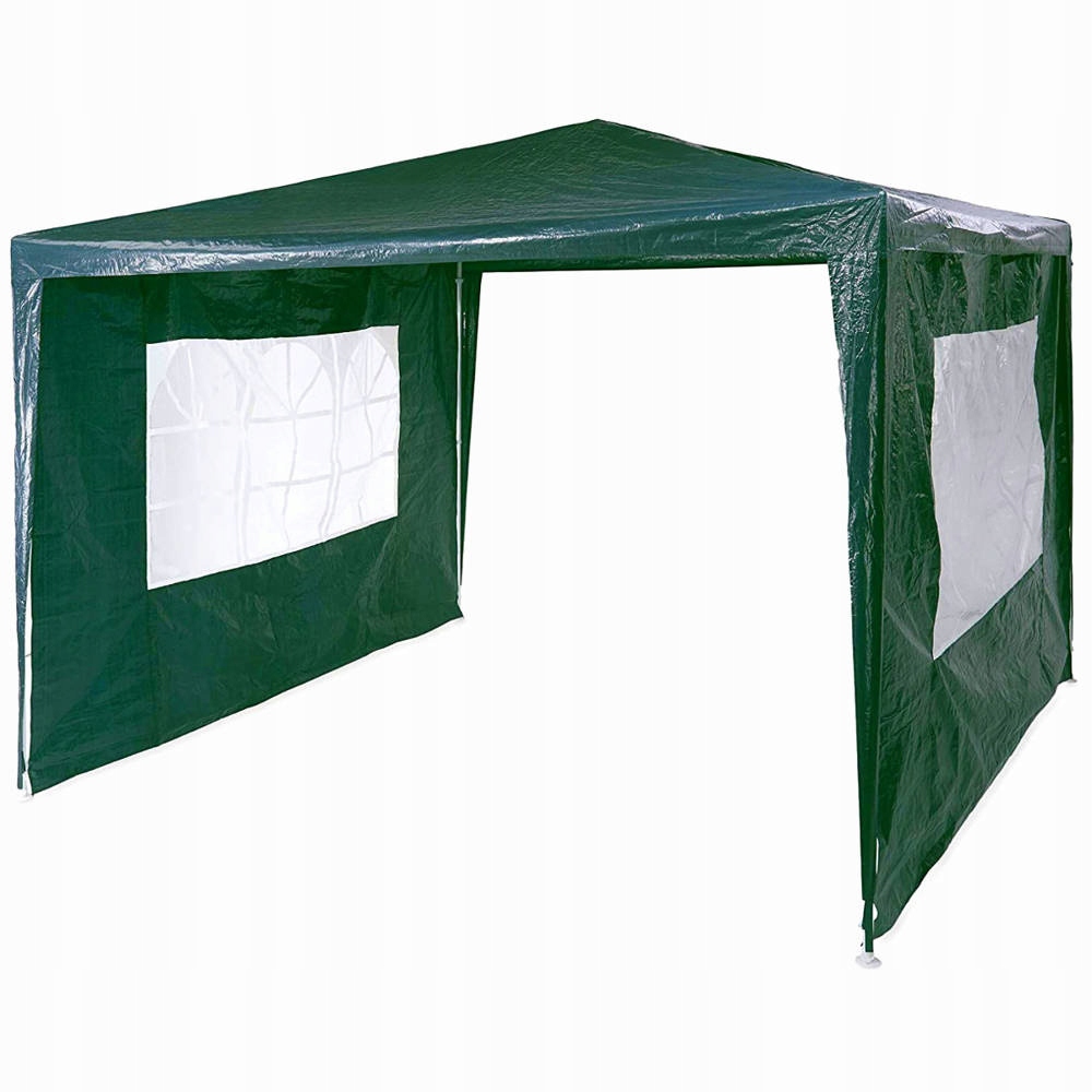 Pawilon Ogrodowy 3x3 m Namiot Altana 2 Ścianki Boczne Okna Zielony