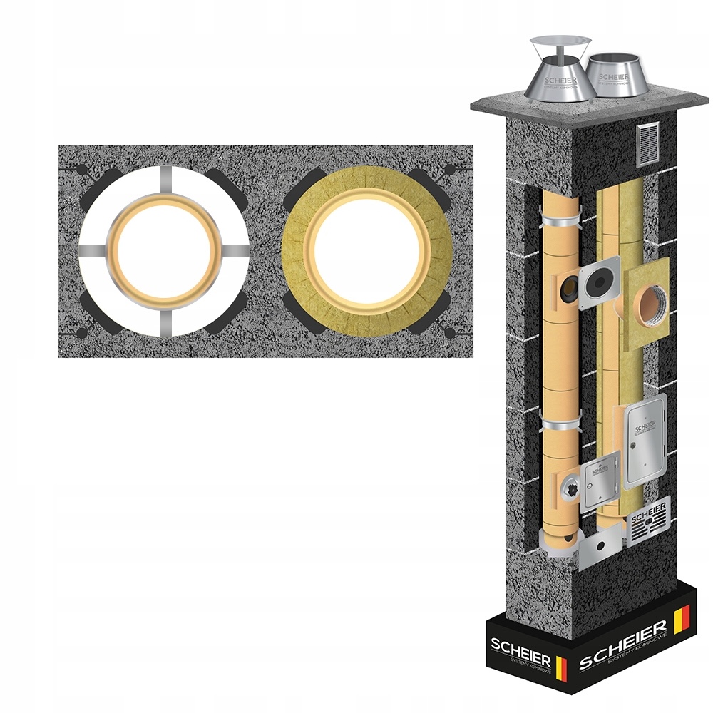 Keramický komínový systém Dual Turbo fi 180 100 6 m sada 2K plyn