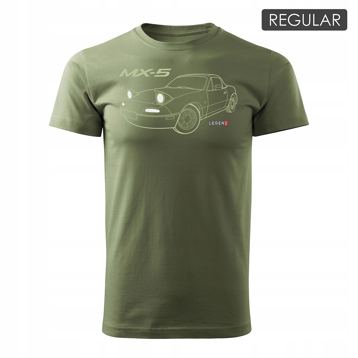 

Koszulka z samochodem Mazda MX-5 MX 5 męska khaki