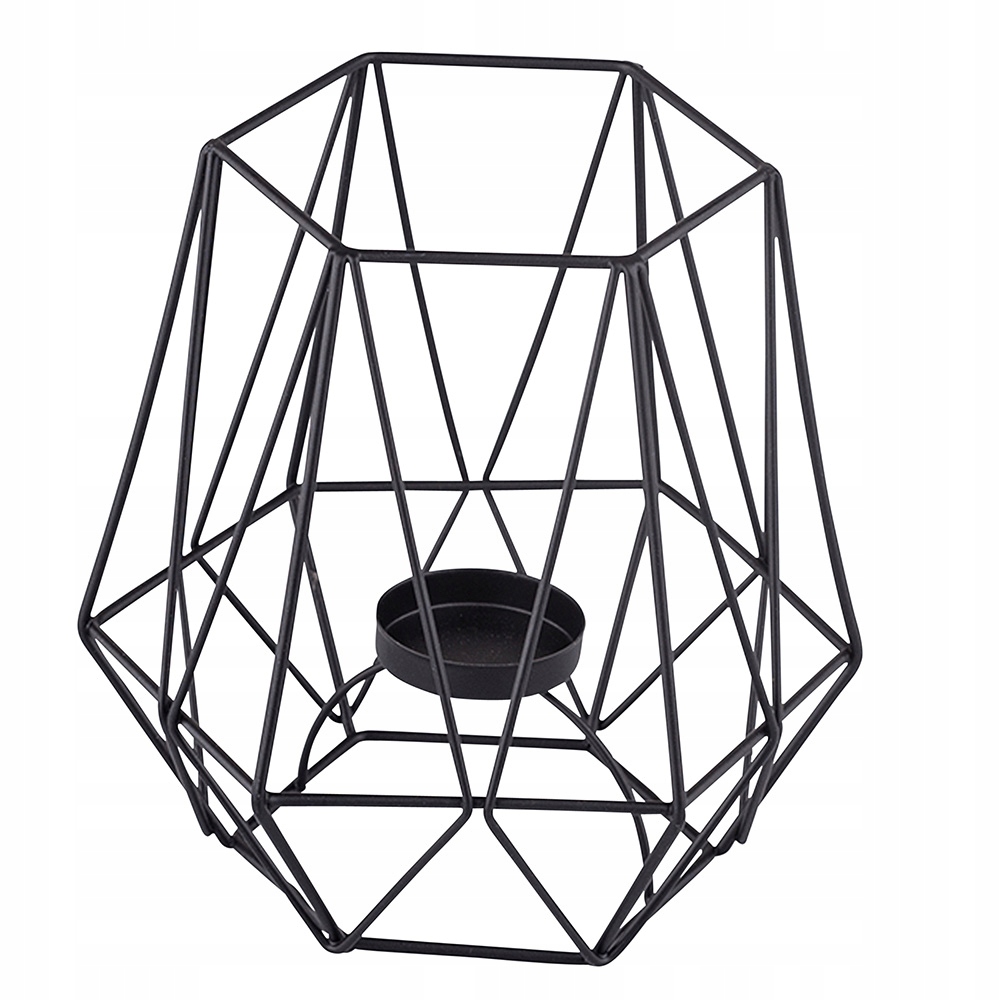 

Świecznik Metalowy Geometryczny czarny 15 cm