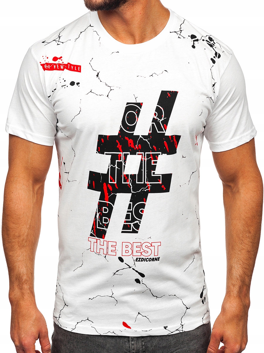 

T-shirt Koszulka Męska Biała 14728 DENLEY_2XL