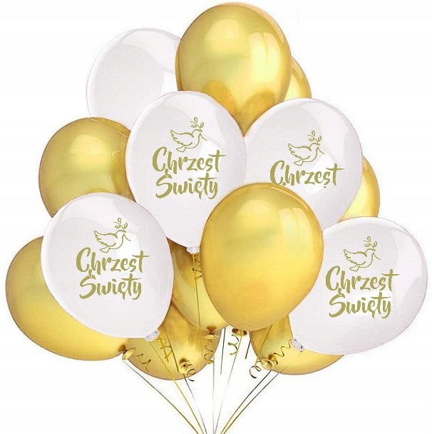 Balony na CHRZCINY zestaw dekoracji CHRZEST