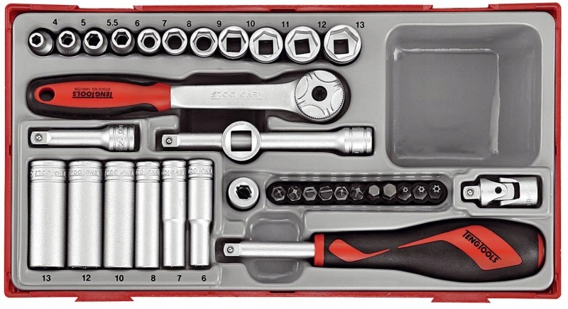 Teng Tools Sady Nástrčných Kľúčov S Uchytom 1/4" TT1435