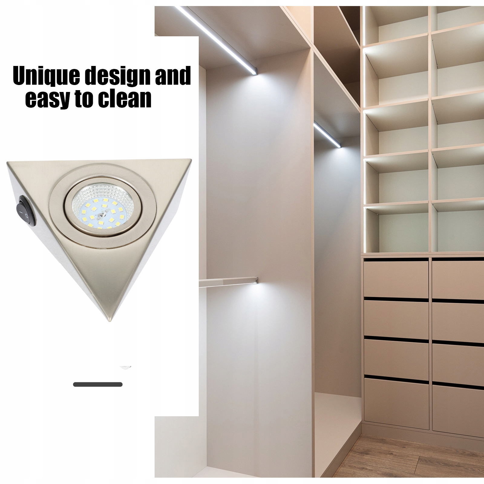 TRÓJKĄT OŚWIETLENIA SZAFY POD 13X13CM Marka bez marki