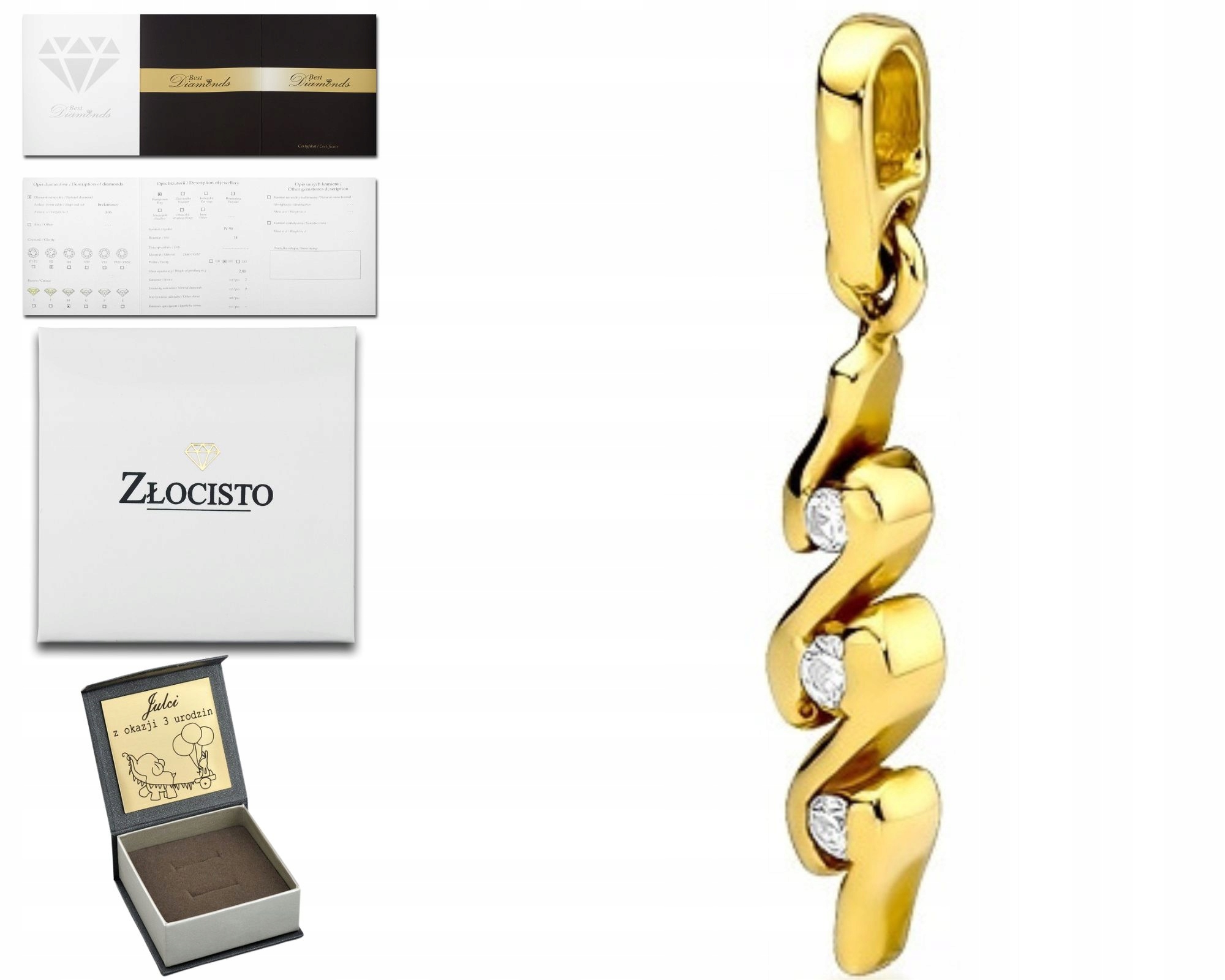 Zlatý Přívěsek Přívěsek S Brilianty 585 Diamantů