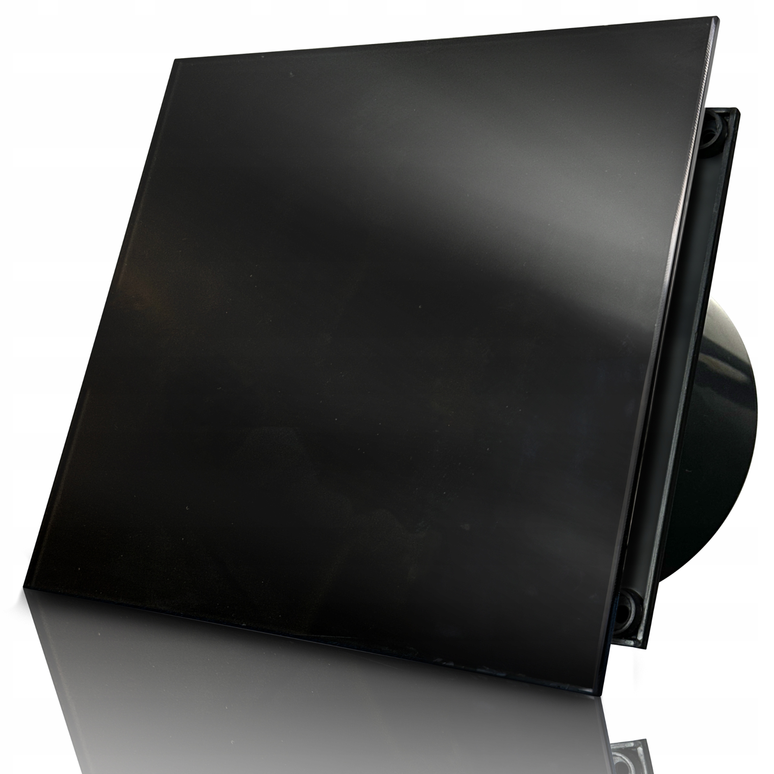 Koupelnový ventilátor 100 mm Černý Mat 100 m3/h tvrzené sklo klapka