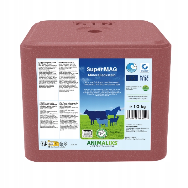 Lizawka Z Magnezem fosforem wapniem dla krów koni owiec kóz Supermag 10kg