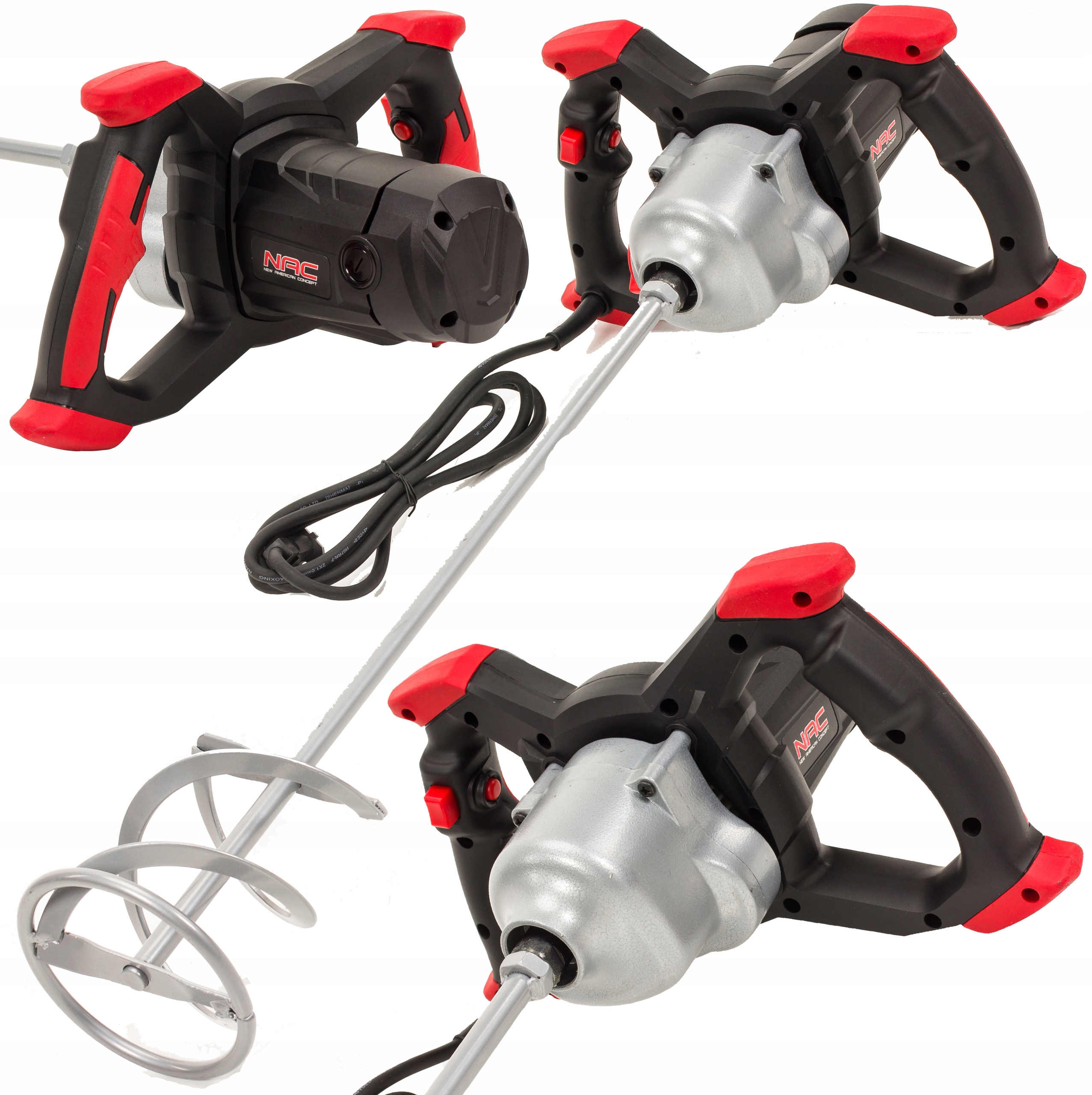 Mieszadło elektryczne do zapraw kleju betonu Nac EM180VS-HA 1800W 2 Biegi