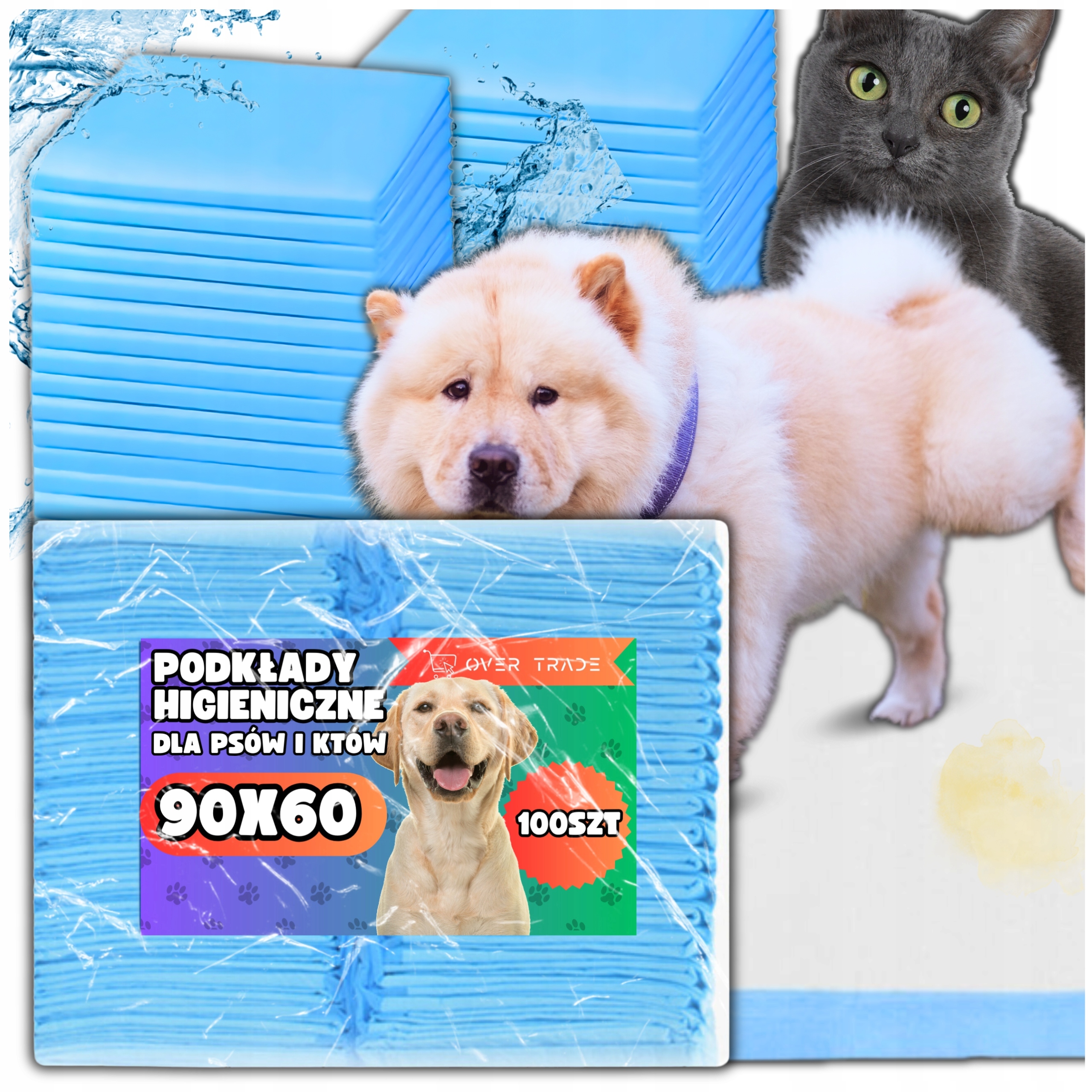 Podkłady Maty Higieniczne Dla Psa Do Nauki Sikania XL 90x60cm 100 Szt