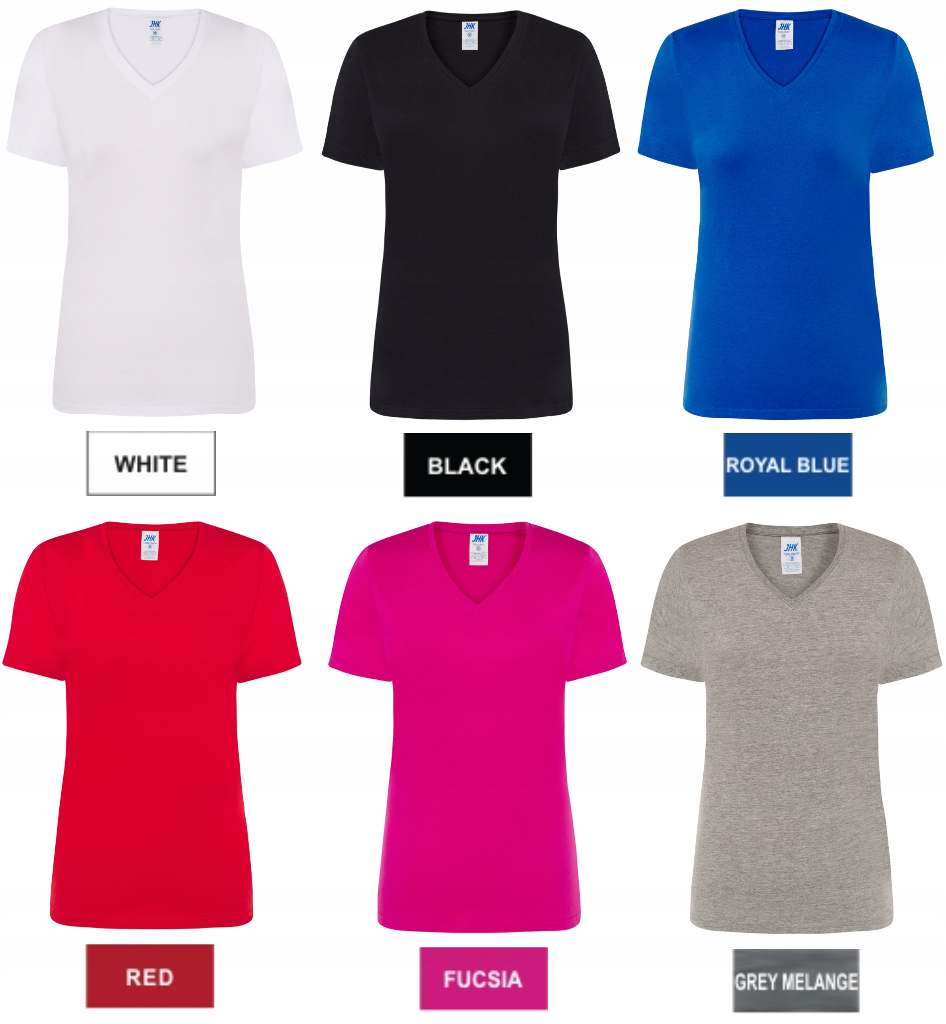 Bluzka dekolt w serek V-NECK 100% bawełna Lime M Długość całkowita 62 cm