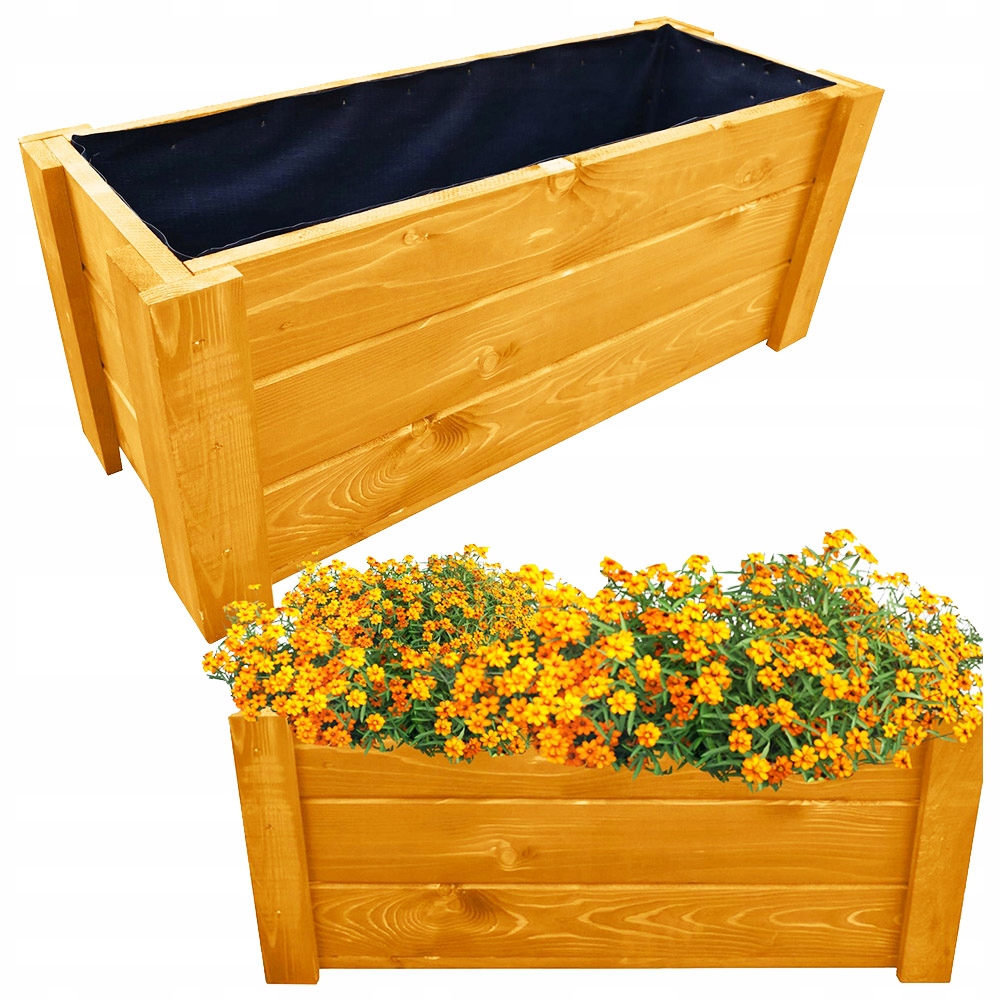 DREWNIANA DONICA SKRZYNKA DONICZKA NA KWIATY 80CM