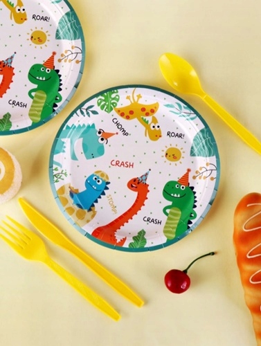 TALERZYKI PAPIEROWE URODZINY NA TORT DINOZAUR 6x Marka Amigo