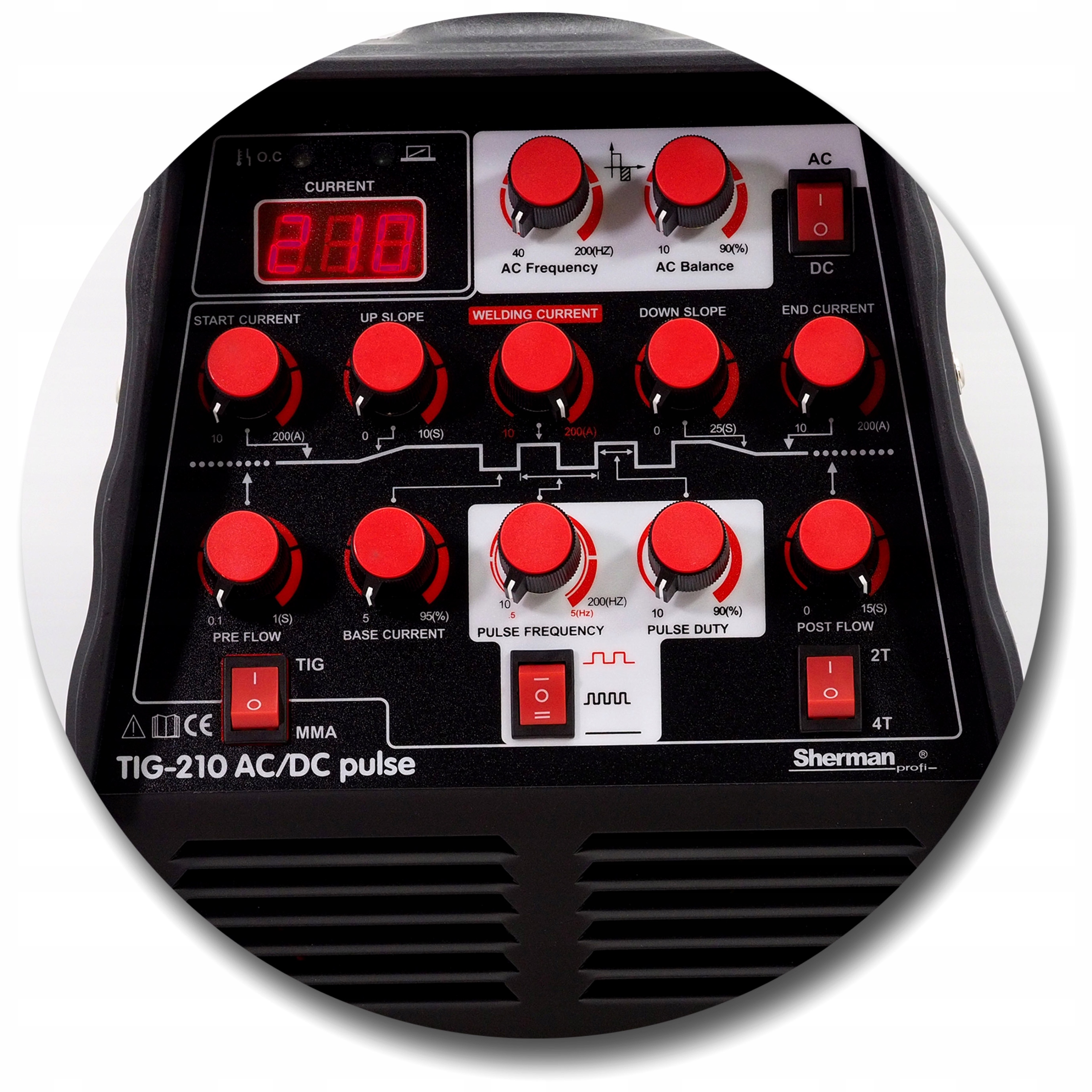 ZESTAW SPAWALNICZY TIG SHERMAN TIG 210 AC/DC PULSE Marka Sherman