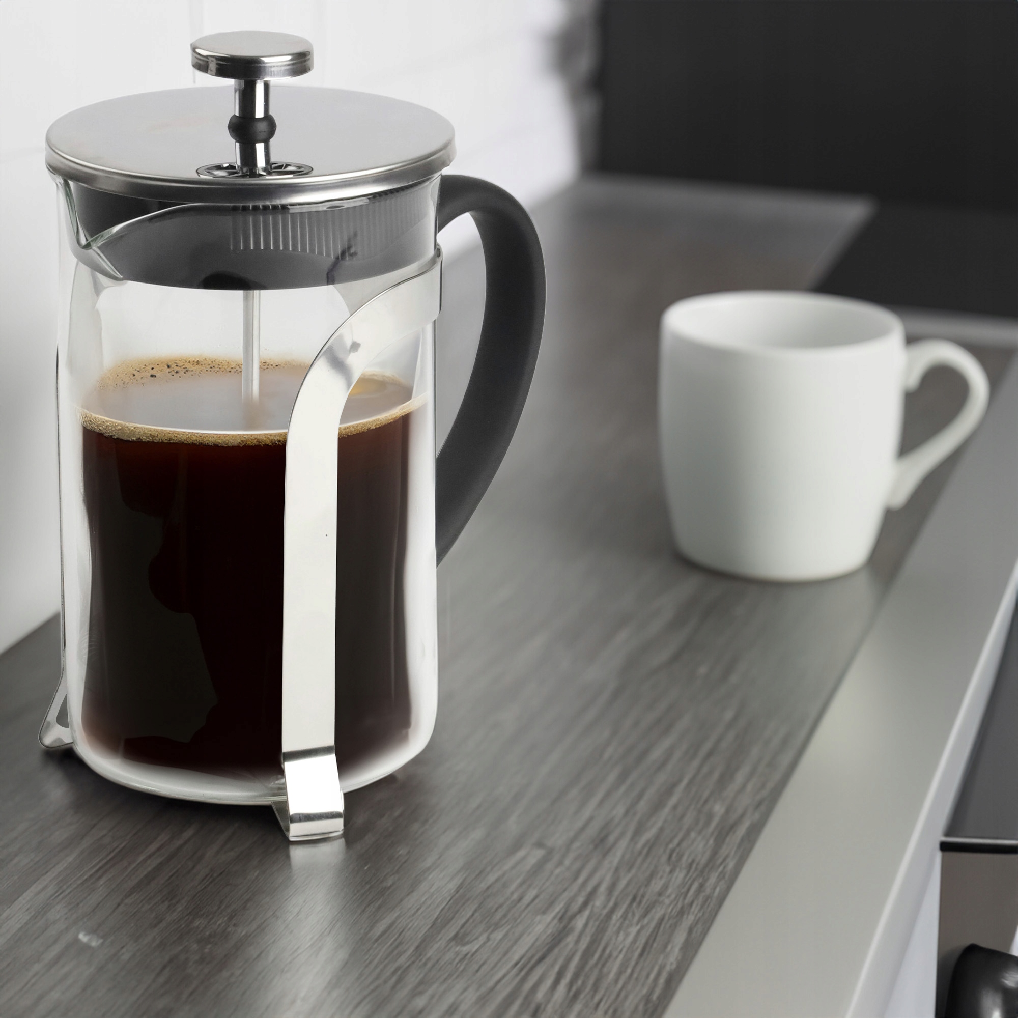 DZBANEK Z ZAPARZACZEM DO KAWY HERBATY ZIÓŁ STALOWY 800 ML FRENCH PRESS