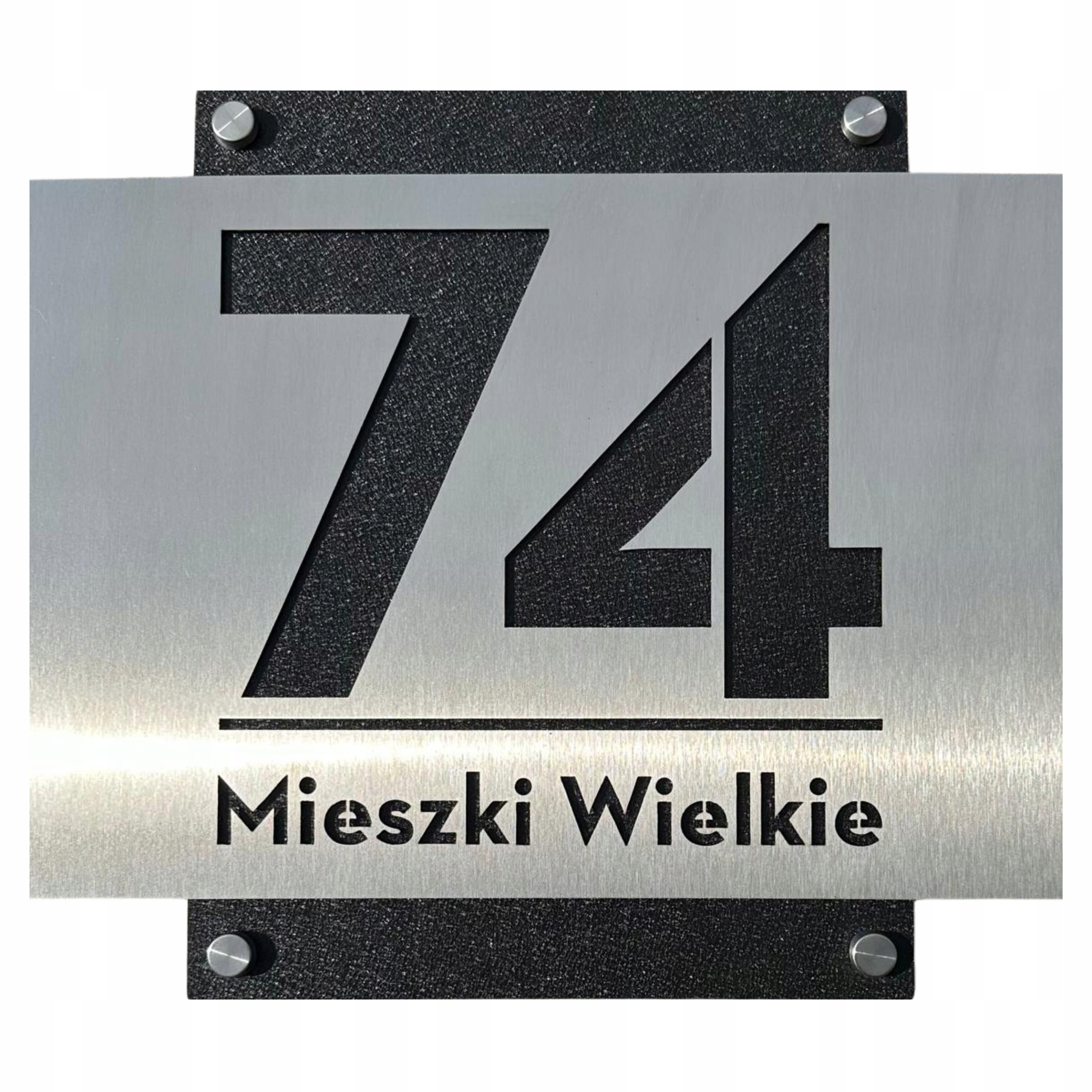 Adresní štítek Nerezová Ocel (laser) s číslem domu, černý 20x30