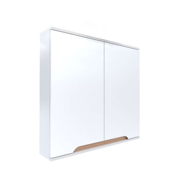 Skříňka se zrcadlem 80x16x75 bílá/dub Omeble