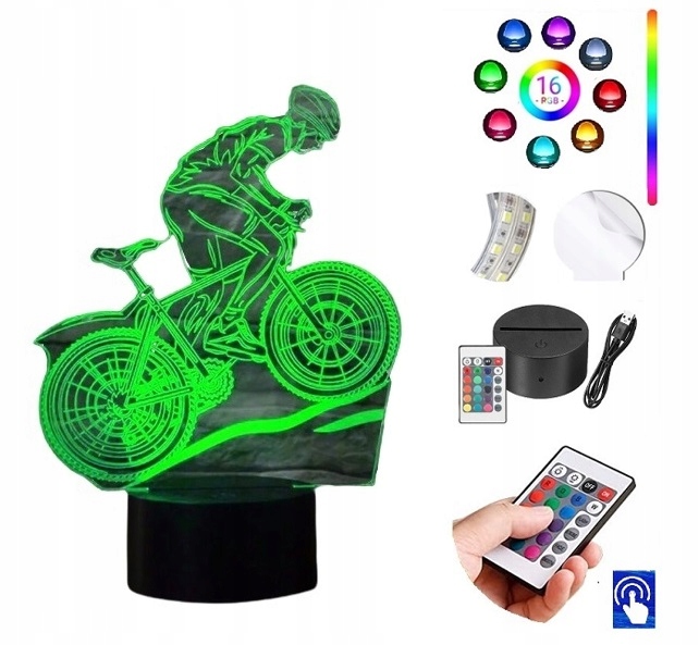

Lampka na biurko Kolarstwo Rower 16kol Led Plexido