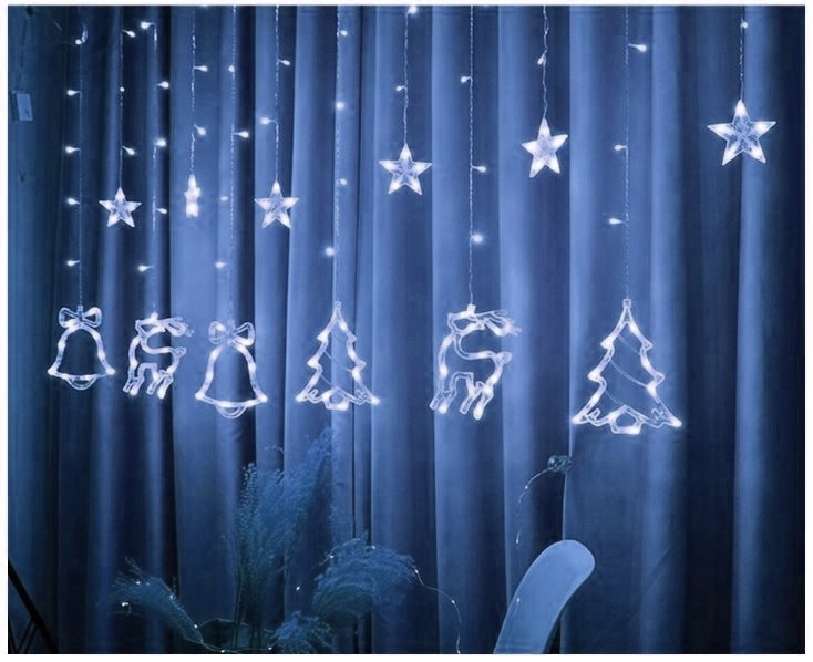 SOPLE LAMPKI GIRLANDA KURTYNA ŚWIETLNA ŚWIĄTECZNA LED RENIFER CHOINKA DZWON