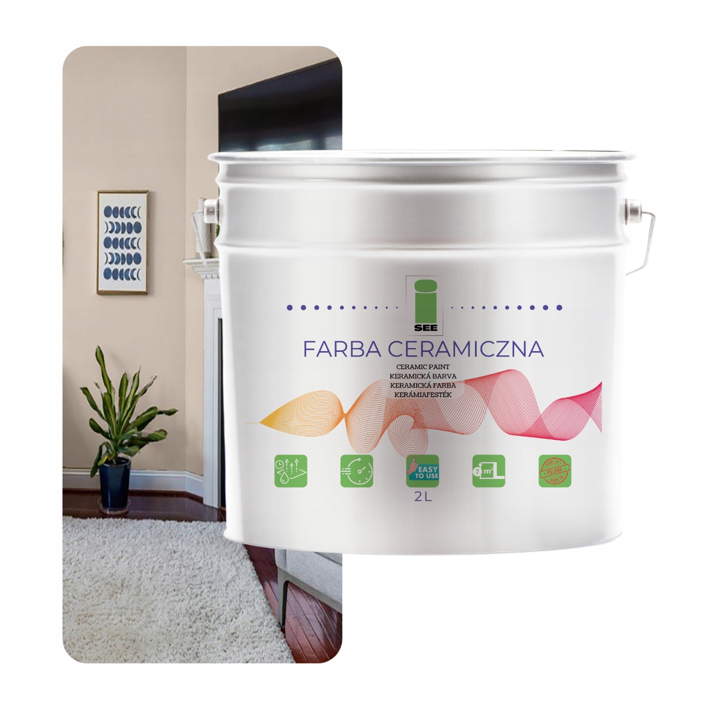 Barva Omyvatelná, Nástěnná, Béžová, Teplá, 2 L, Odolná Vůči Skvrnám