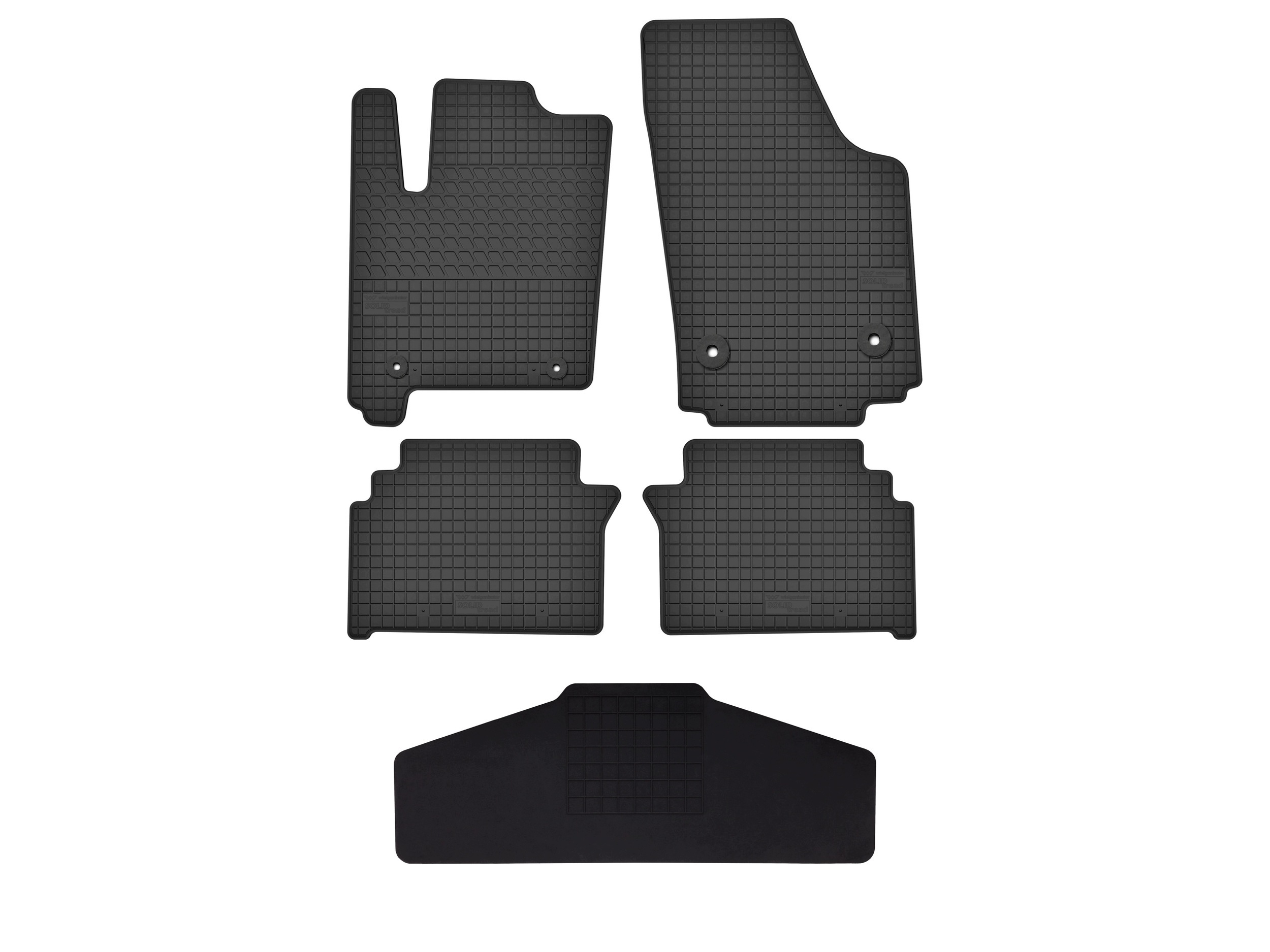 Gumové koberce pro Opel Meriva A 2002-2010 5 ks s tunelem SolidTread rant