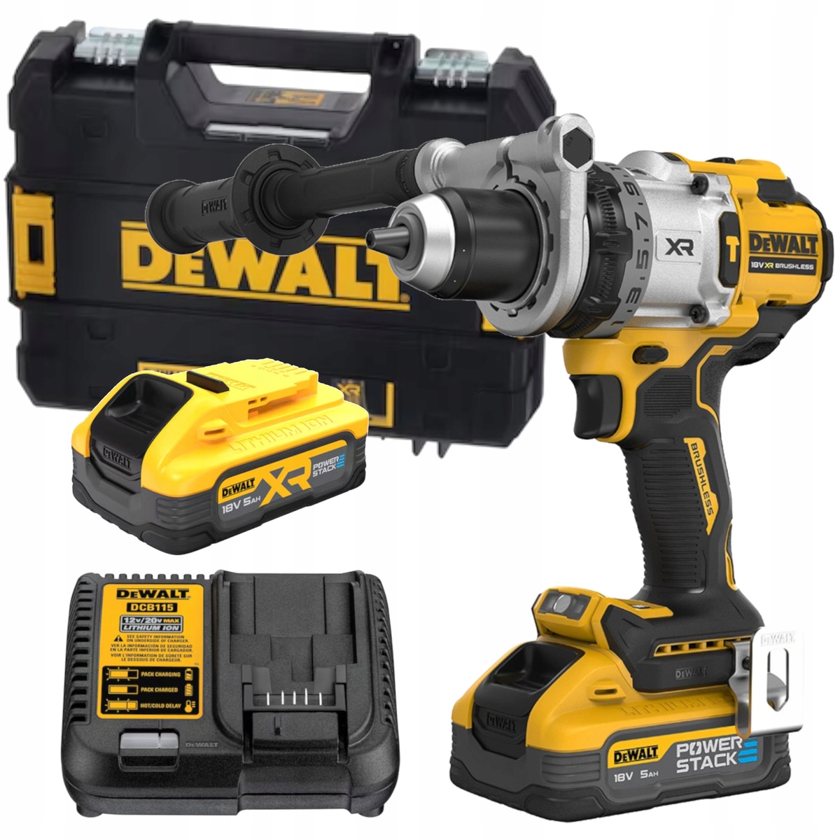 3-RYCHLOSTNÍ Aku Vrtačka Příklepový 18V Xr 2X5,0Ah Dewalt DCD1007H2T